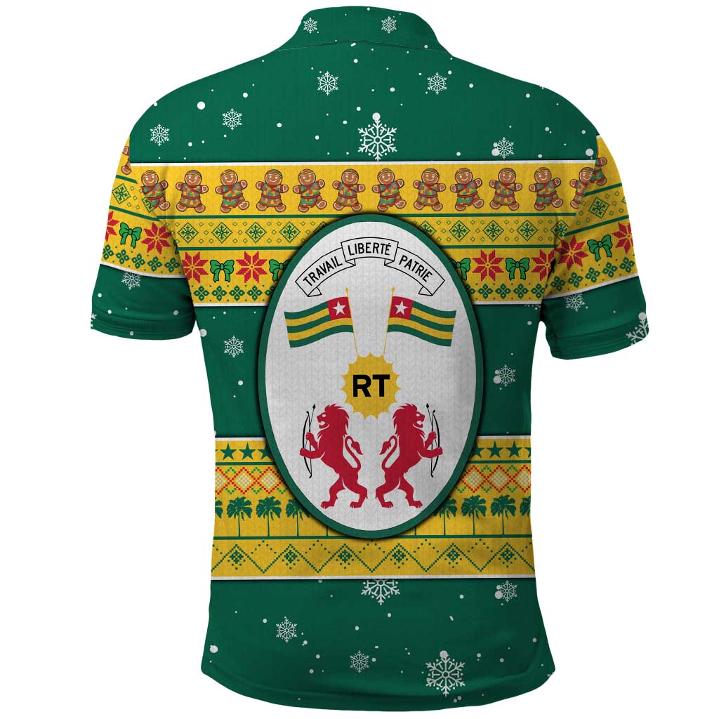 Togo Christmas Polo Shirt with Santa Lion Drummer Gingerbread and National Emblem - Wonder Print Shop