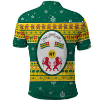 Togo Christmas Polo Shirt with Santa Lion Drummer Gingerbread and National Emblem - Wonder Print Shop