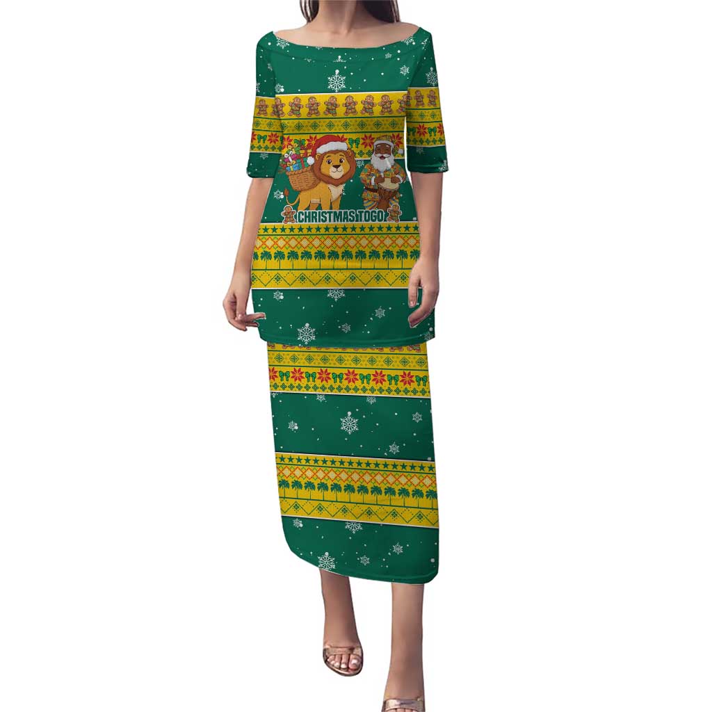 Togo Christmas Puletasi with Santa Lion Drummer Gingerbread and National Emblem - Wonder Print Shop