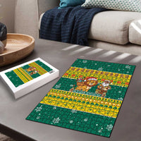 Togo Christmas Puzzle with Santa Lion Drummer Gingerbread and National Emblem - Wonder Print Shop