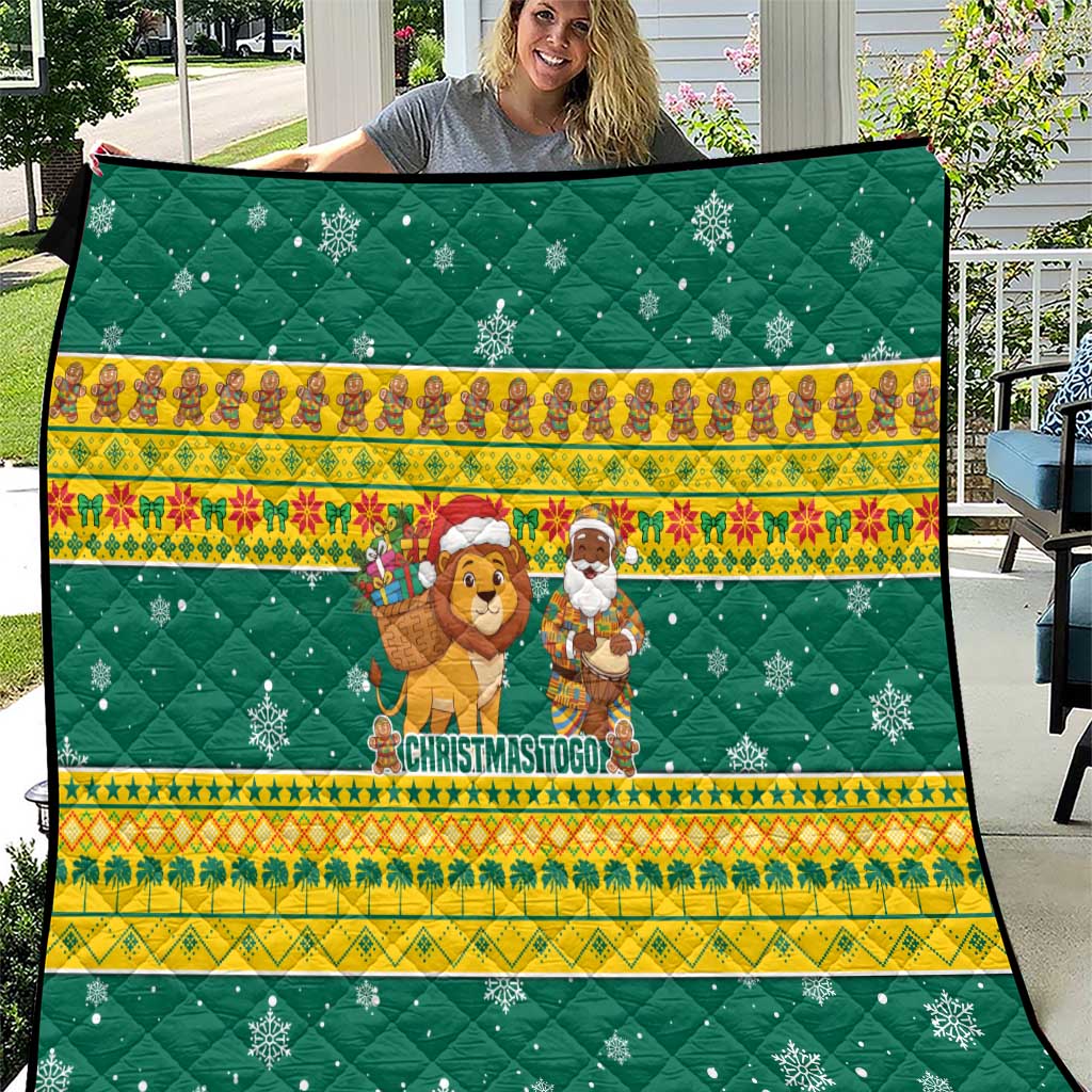 Togo Christmas Quilt with Santa Lion Drummer Gingerbread and National Emblem - Wonder Print Shop