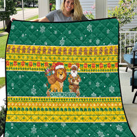 Togo Christmas Quilt with Santa Lion Drummer Gingerbread and National Emblem - Wonder Print Shop