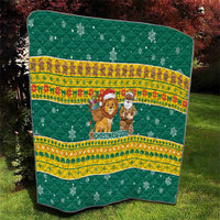 Togo Christmas Quilt with Santa Lion Drummer Gingerbread and National Emblem - Wonder Print Shop