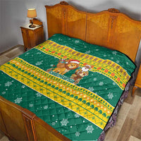 Togo Christmas Quilt with Santa Lion Drummer Gingerbread and National Emblem - Wonder Print Shop
