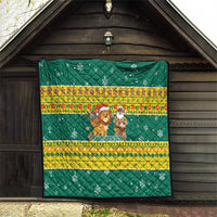 Togo Christmas Quilt with Santa Lion Drummer Gingerbread and National Emblem - Wonder Print Shop