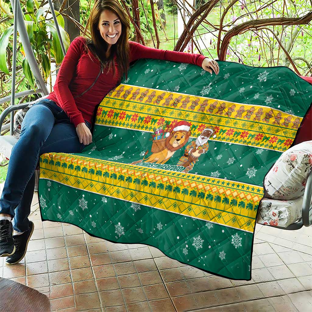 Togo Christmas Quilt with Santa Lion Drummer Gingerbread and National Emblem - Wonder Print Shop