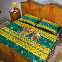Togo Christmas Quilt Bed Set with Santa Lion Drummer Gingerbread and National Emblem - Wonder Print Shop