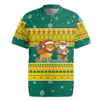 Togo Christmas Rugby Jersey with Santa Lion Drummer Gingerbread and National Emblem - Wonder Print Shop
