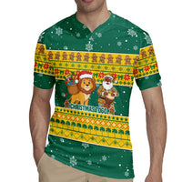 Togo Christmas Rugby Jersey with Santa Lion Drummer Gingerbread and National Emblem - Wonder Print Shop