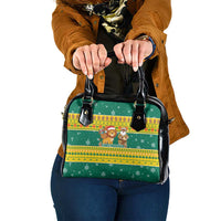 Togo Christmas Shoulder Handbag with Santa Lion Drummer Gingerbread and National Emblem - Wonder Print Shop