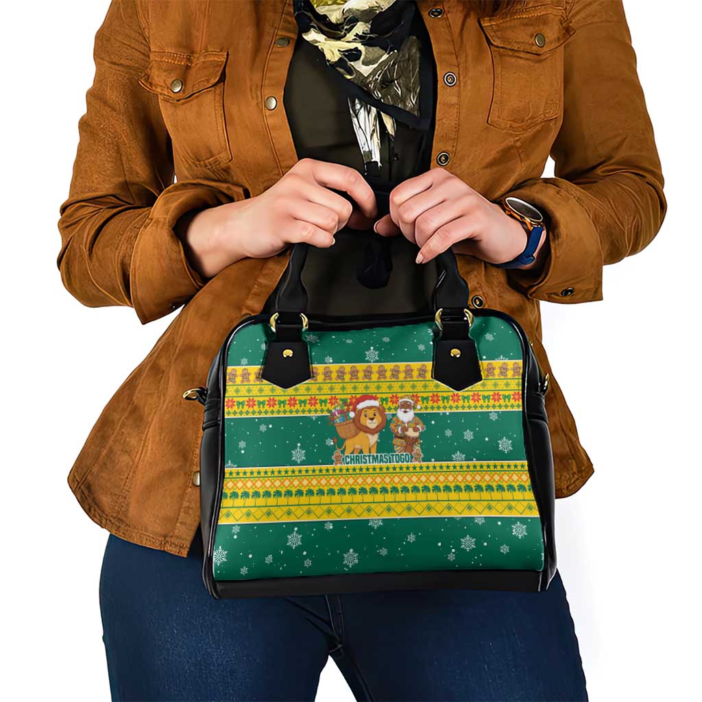 Togo Christmas Shoulder Handbag with Santa Lion Drummer Gingerbread and National Emblem - Wonder Print Shop