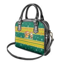 Togo Christmas Shoulder Handbag with Santa Lion Drummer Gingerbread and National Emblem - Wonder Print Shop