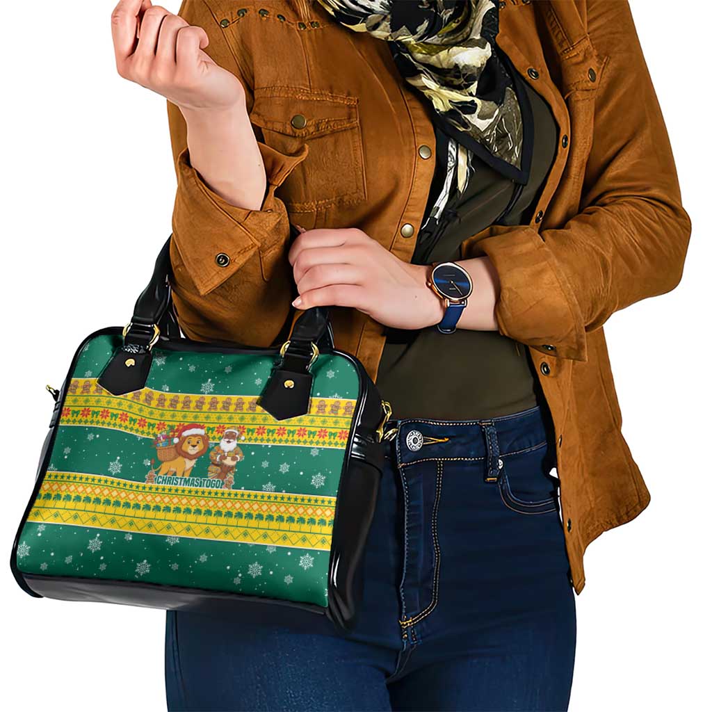 Togo Christmas Shoulder Handbag with Santa Lion Drummer Gingerbread and National Emblem - Wonder Print Shop
