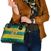 Togo Christmas Shoulder Handbag with Santa Lion Drummer Gingerbread and National Emblem - Wonder Print Shop