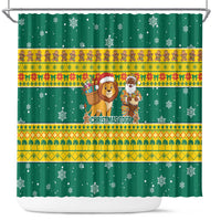 Togo Christmas Shower Curtain with Santa Lion Drummer Gingerbread and National Emblem - Wonder Print Shop