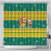 Togo Christmas Shower Curtain with Santa Lion Drummer Gingerbread and National Emblem - Wonder Print Shop