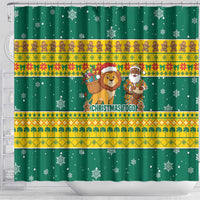Togo Christmas Shower Curtain with Santa Lion Drummer Gingerbread and National Emblem - Wonder Print Shop