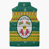Togo Christmas Sleeveless Puffer Jacket with Santa Lion Drummer Gingerbread and National Emblem - Wonder Print Shop