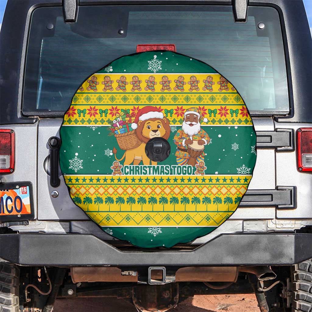 Togo Christmas Spare Tire Cover with Santa Lion Drummer Gingerbread and National Emblem - Wonder Print Shop