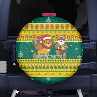 Togo Christmas Spare Tire Cover with Santa Lion Drummer Gingerbread and National Emblem - Wonder Print Shop