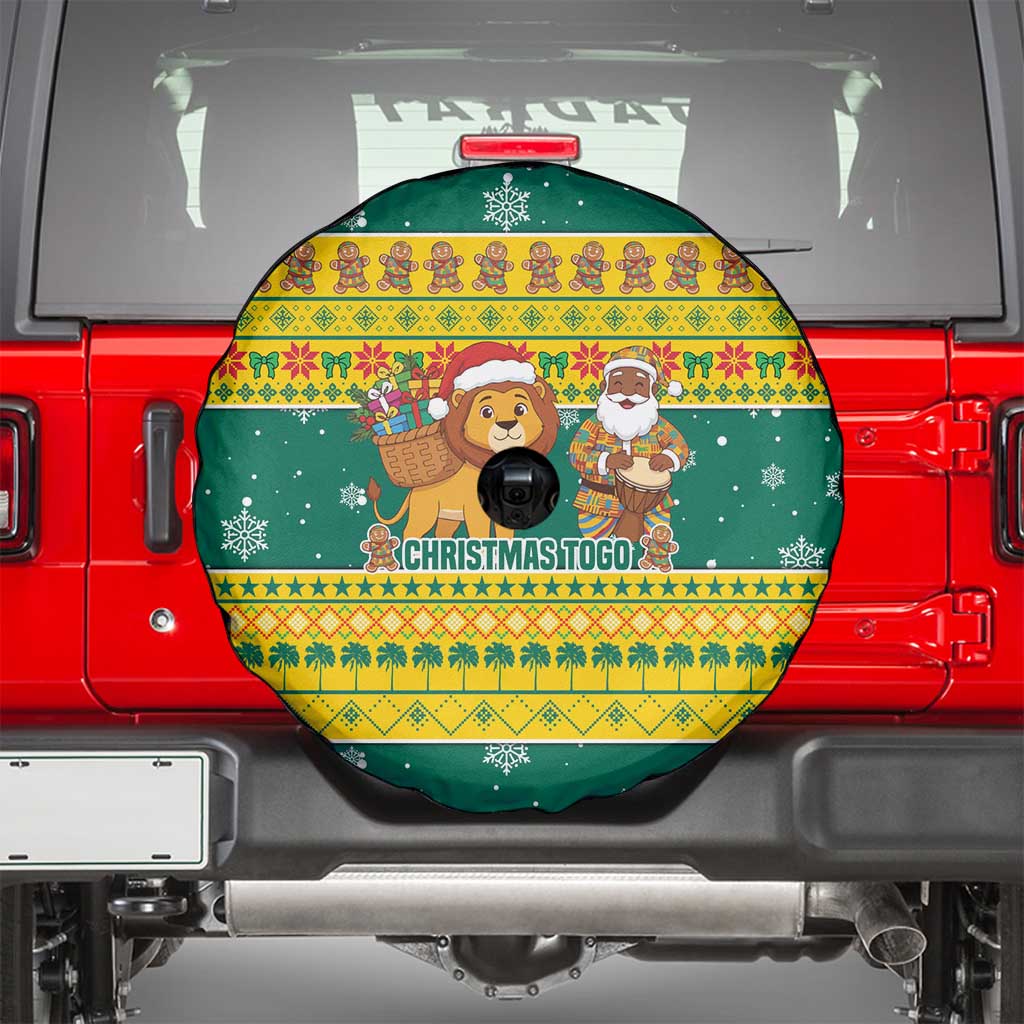 Togo Christmas Spare Tire Cover with Santa Lion Drummer Gingerbread and National Emblem - Wonder Print Shop