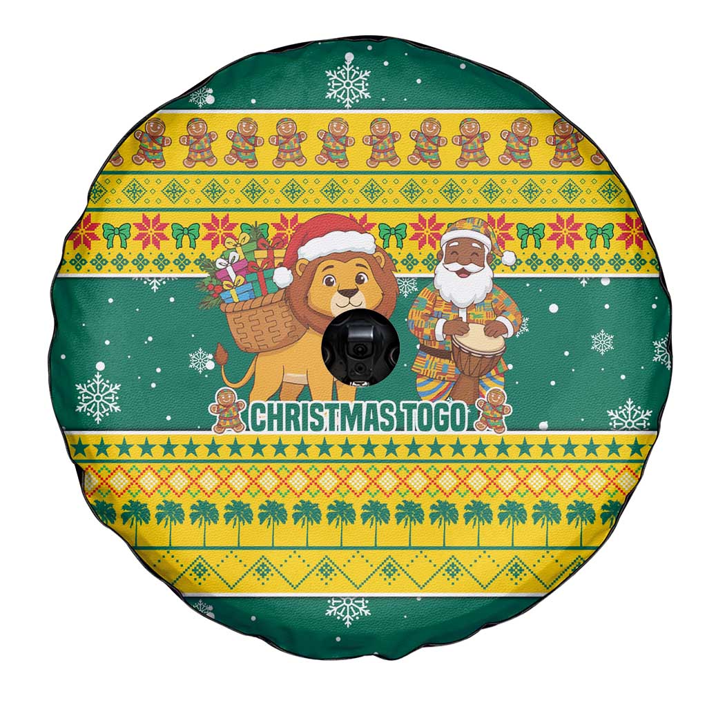 Togo Christmas Spare Tire Cover with Santa Lion Drummer Gingerbread and National Emblem - Wonder Print Shop