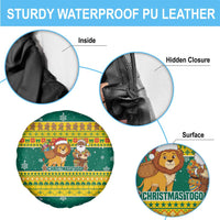 Togo Christmas Spare Tire Cover with Santa Lion Drummer Gingerbread and National Emblem - Wonder Print Shop