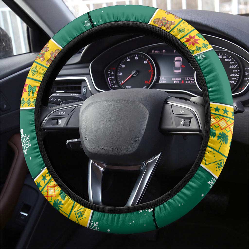 Togo Christmas Steering Wheel Cover with Santa Lion Drummer Gingerbread and National Emblem - Wonder Print Shop