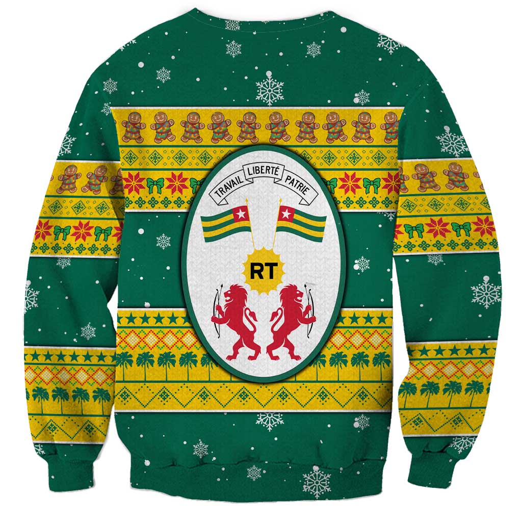 Togo Christmas Sweatshirt with Santa Lion Drummer Gingerbread and National Emblem - Wonder Print Shop