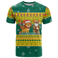 Togo Christmas T Shirt with Santa Lion Drummer Gingerbread and National Emblem - Wonder Print Shop