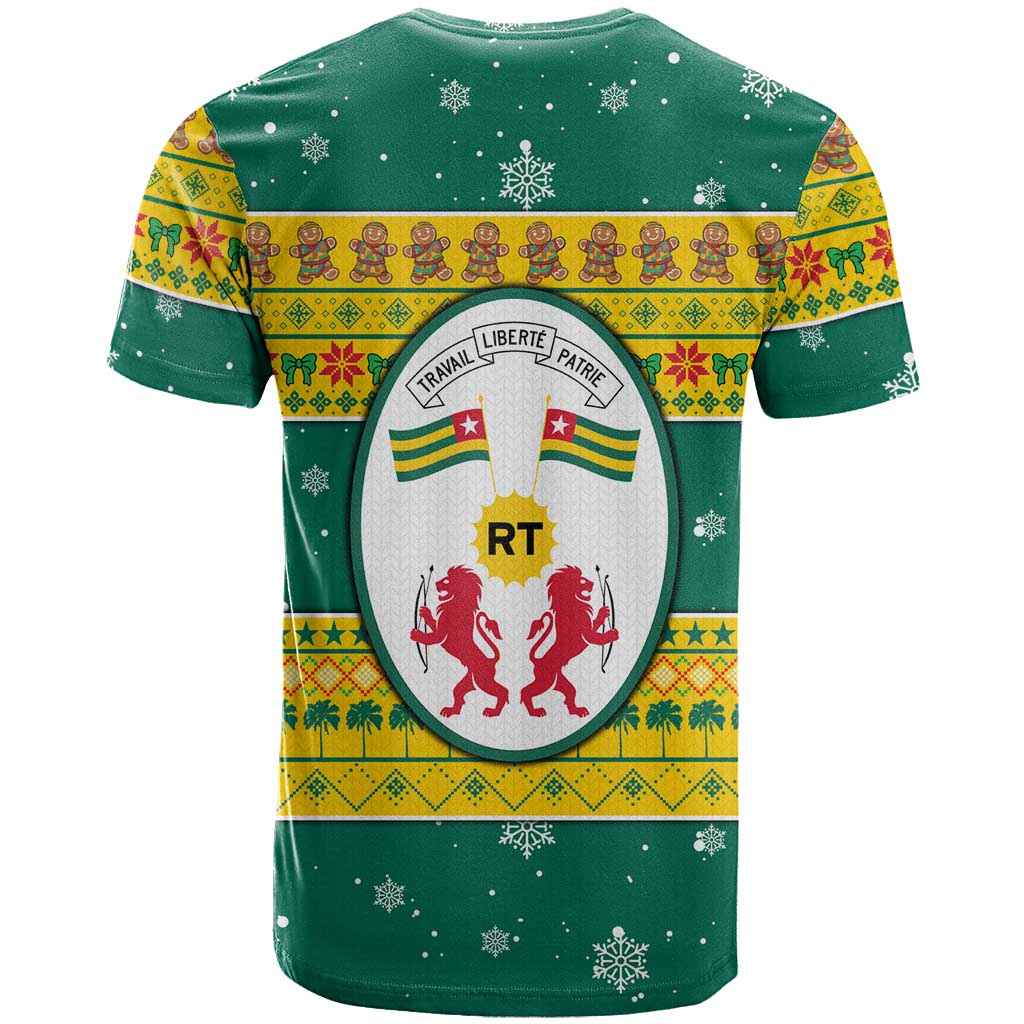 Togo Christmas T Shirt with Santa Lion Drummer Gingerbread and National Emblem - Wonder Print Shop
