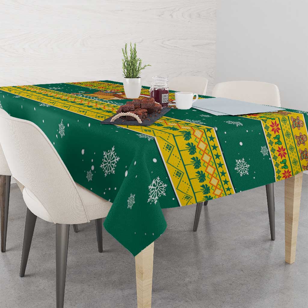 Togo Christmas Tablecloth with Santa Lion Drummer Gingerbread and National Emblem - Wonder Print Shop