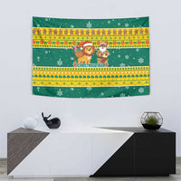 Togo Christmas Tapestry with Santa Lion Drummer Gingerbread and National Emblem - Wonder Print Shop