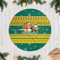 Togo Christmas Tree Skirt with Santa Lion Drummer Gingerbread and National Emblem - Wonder Print Shop
