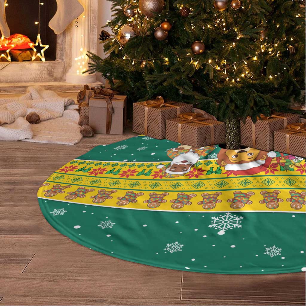 Togo Christmas Tree Skirt with Santa Lion Drummer Gingerbread and National Emblem - Wonder Print Shop