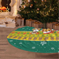 Togo Christmas Tree Skirt with Santa Lion Drummer Gingerbread and National Emblem - Wonder Print Shop
