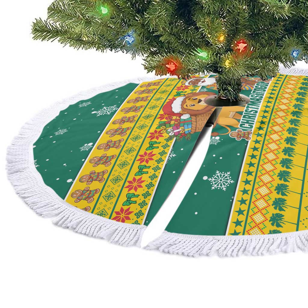 Togo Christmas Tree Skirt with Santa Lion Drummer Gingerbread and National Emblem - Wonder Print Shop