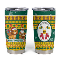 Togo Christmas Tumbler Cup with Santa Lion Drummer Gingerbread and National Emblem - Wonder Print Shop