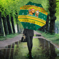 Togo Christmas Umbrella with Santa Lion Drummer Gingerbread and National Emblem - Wonder Print Shop