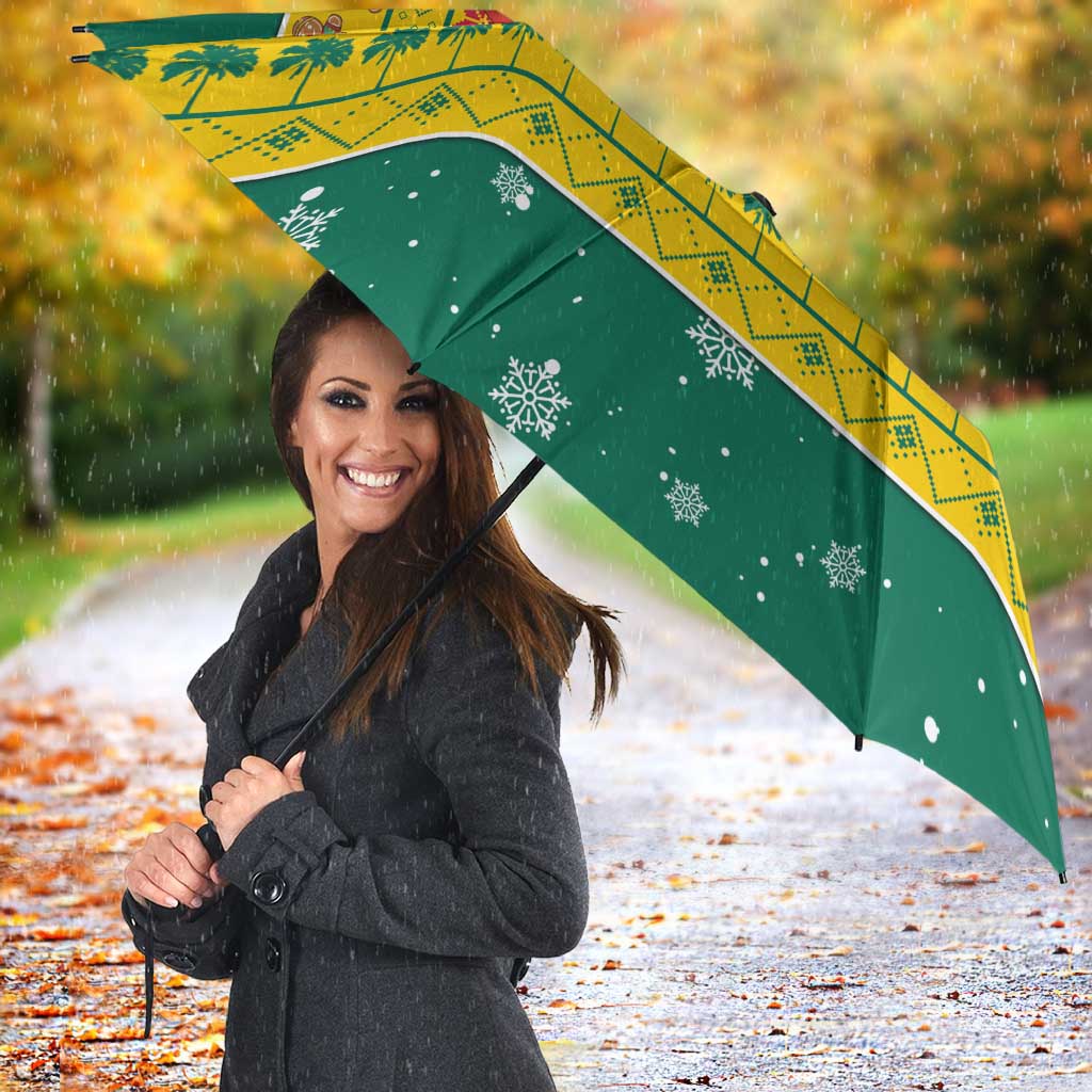 Togo Christmas Umbrella with Santa Lion Drummer Gingerbread and National Emblem - Wonder Print Shop