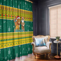 Togo Christmas Window Curtain with Santa Lion Drummer Gingerbread and National Emblem - Wonder Print Shop