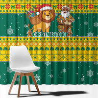 Togo Christmas Window Curtain with Santa Lion Drummer Gingerbread and National Emblem - Wonder Print Shop