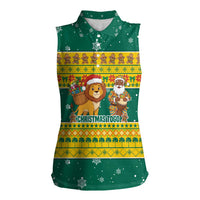 Togo Christmas Women Sleeveless Polo Shirt with Santa Lion Drummer Gingerbread and National Emblem - Wonder Print Shop