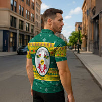 Togo Christmas Zipper Polo Shirt with Santa Lion Drummer Gingerbread and National Emblem - Wonder Print Shop