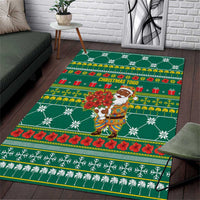 Togo Christmas Area Rug with Santa Poinsettia Flower Tree Gifts and African Print Pattern - Wonder Print Shop