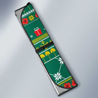 Togo Christmas Auto Sun Shade with Santa Poinsettia Flower Tree Gifts and African Print Pattern - Wonder Print Shop