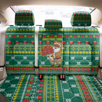 Togo Christmas Back Car Seat Cover with Santa Poinsettia Flower Tree Gifts and African Print Pattern - Wonder Print Shop