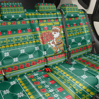 Togo Christmas Back Car Seat Cover with Santa Poinsettia Flower Tree Gifts and African Print Pattern - Wonder Print Shop