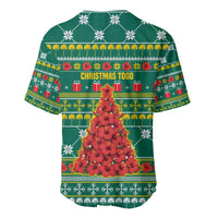 Togo Christmas Baseball Jersey with Santa Poinsettia Flower Tree Gifts and African Print Pattern - Wonder Print Shop