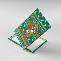 Togo Christmas Canvas Wall Art with Santa Poinsettia Flower Tree Gifts and African Print Pattern - Wonder Print Shop